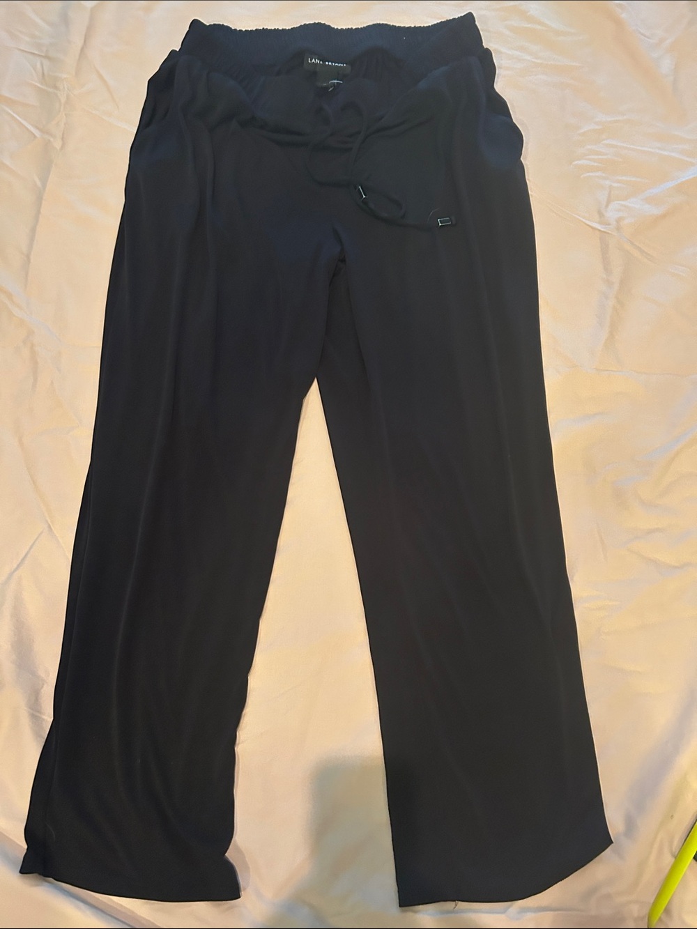 Lane Bryant Black Wide-Leg Drawstring Pants size 14/16
